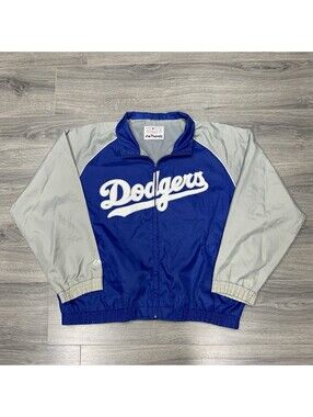 Vintage Majestic Los Angeles Dodgers Windbreaker Jacket XL Rare Men’s Blue Zip
